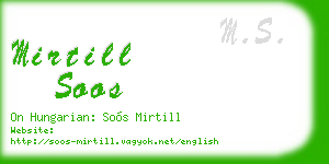 mirtill soos business card