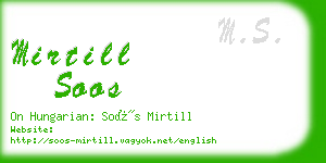 mirtill soos business card